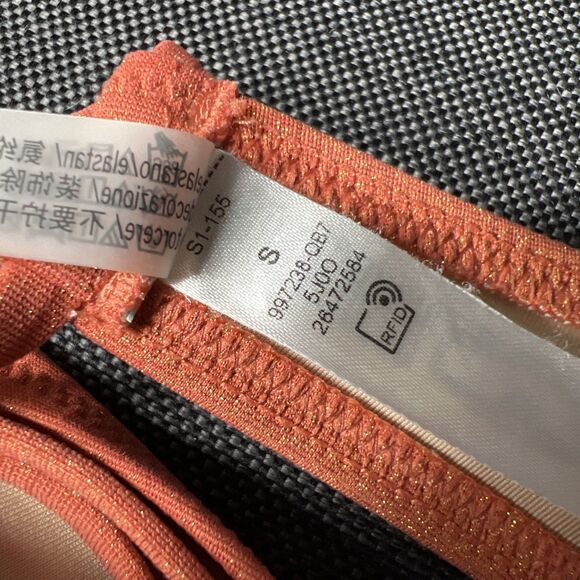 Victoria's Secret Swim Suit 2 Piece Skimpy String Bikini Small Pumpkin Metallic - Picture 6 of 10